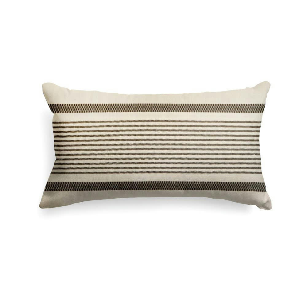 BERRAIN - Housse de coussin coton et lin Écru 25x45 cm