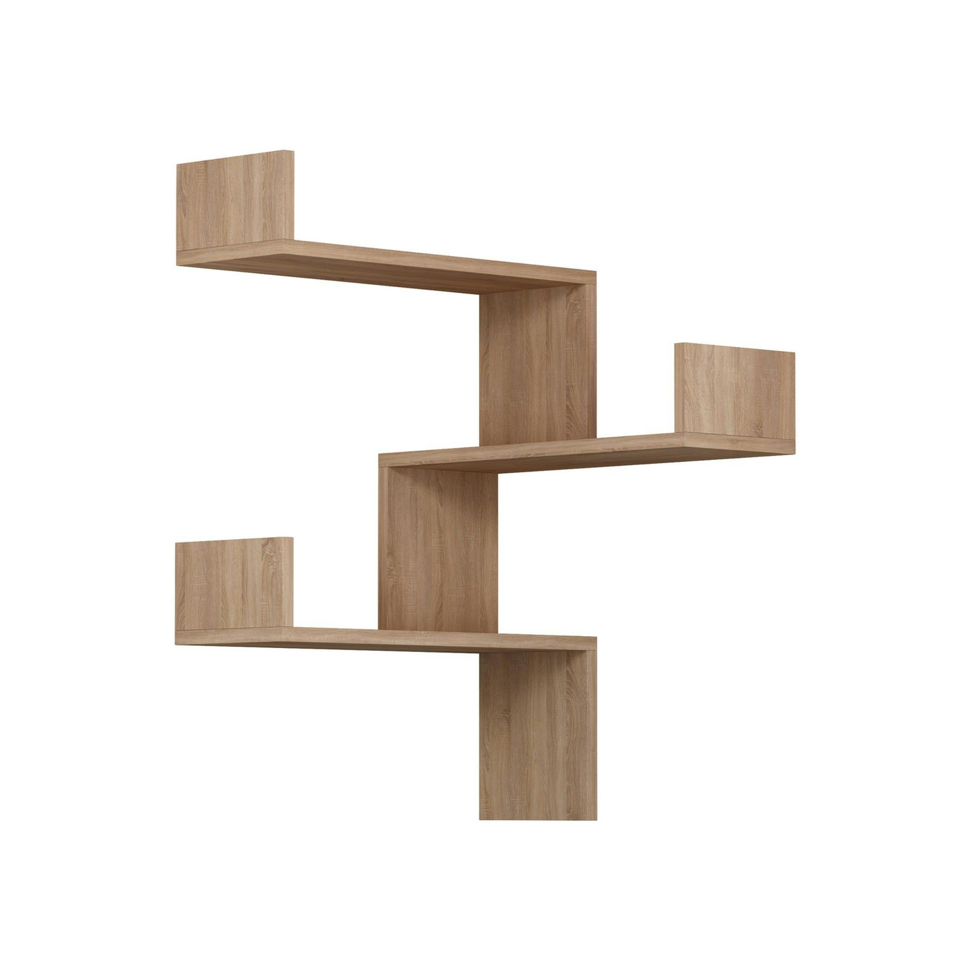 Étagère murale d’angle effet bois clair - 3 tablettes MARFA