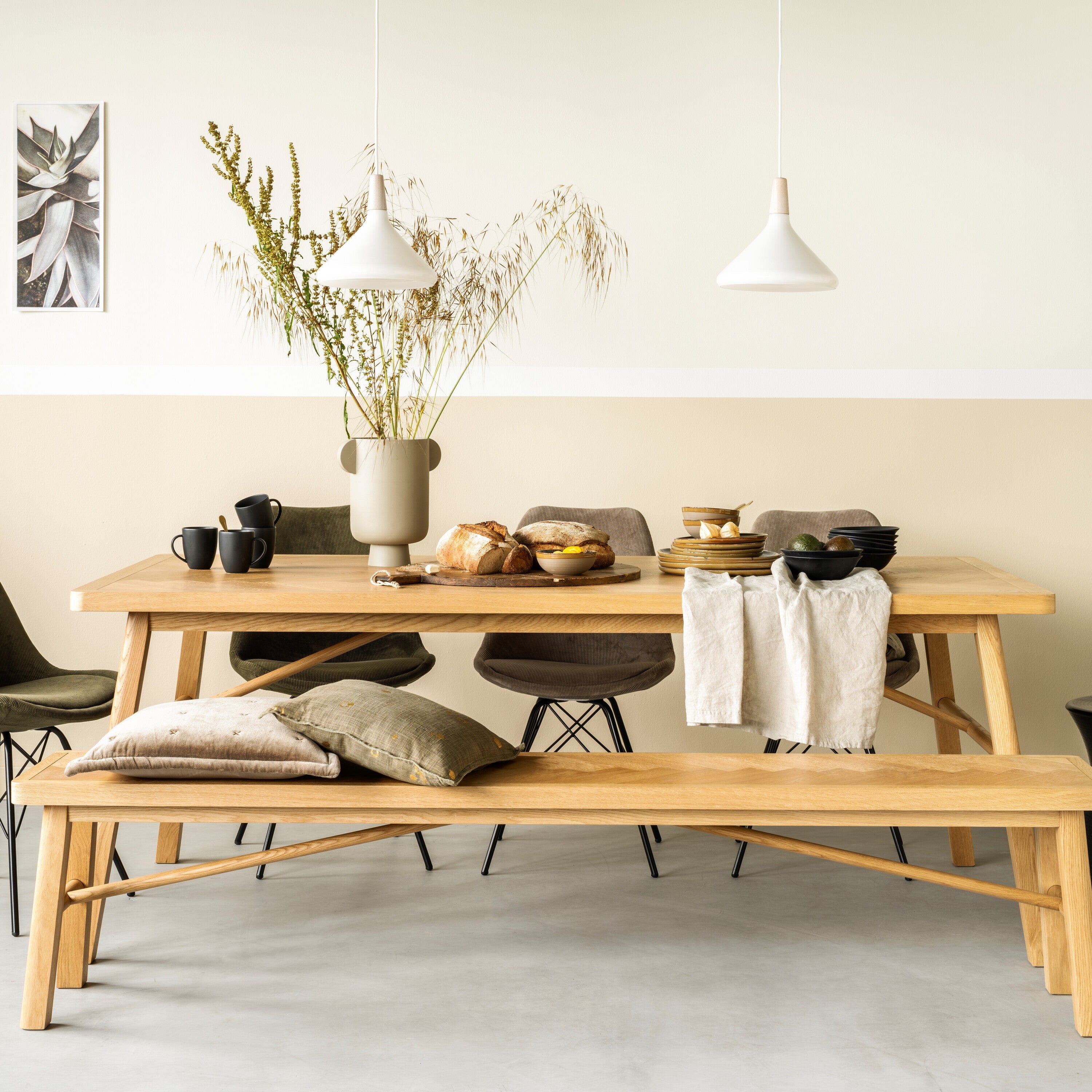 by fonQ Tekla Eettafel Visgraat - 200 x 100 cm - Oak