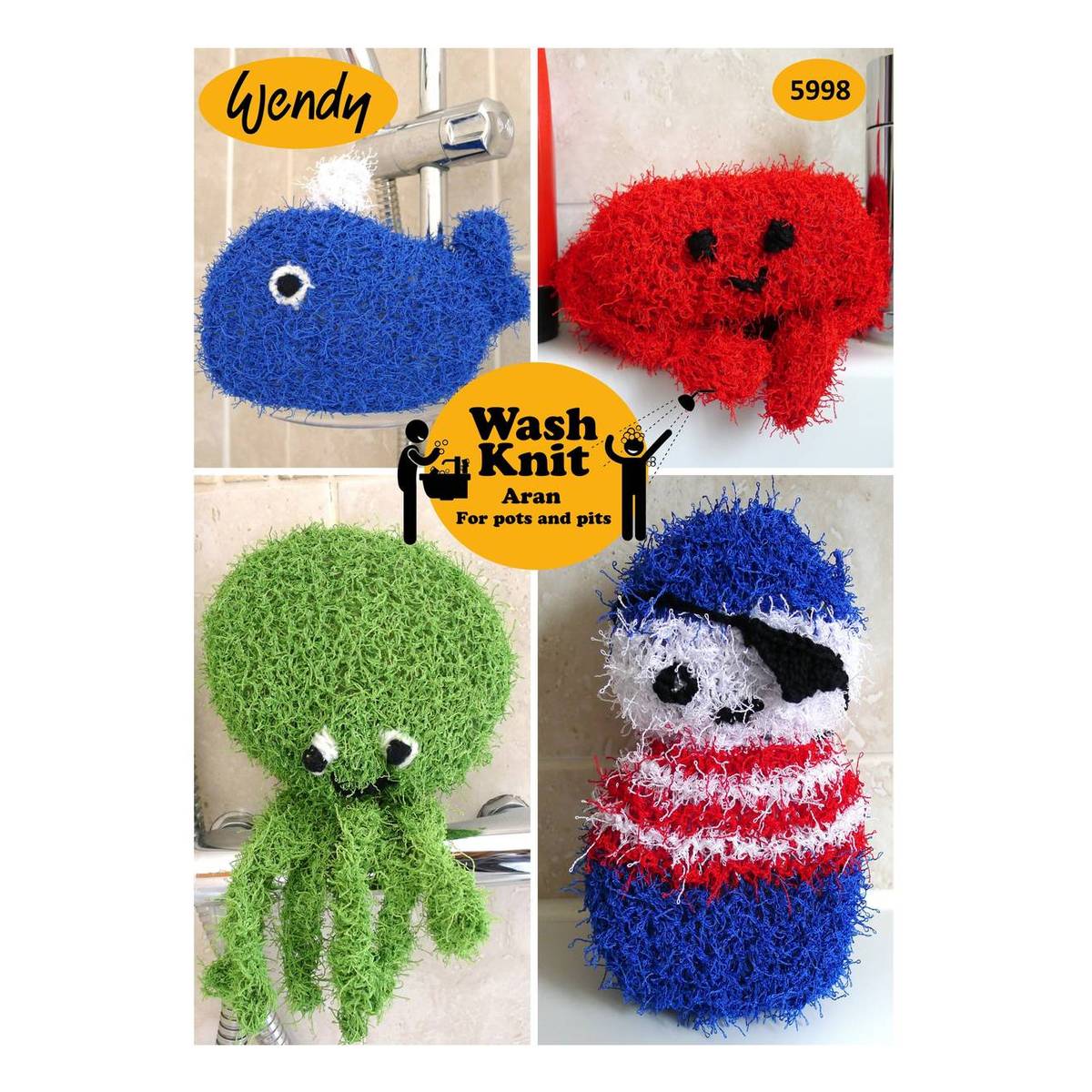 Wendy Wash Knit Aran Bath Sponge Digital Pattern 5598