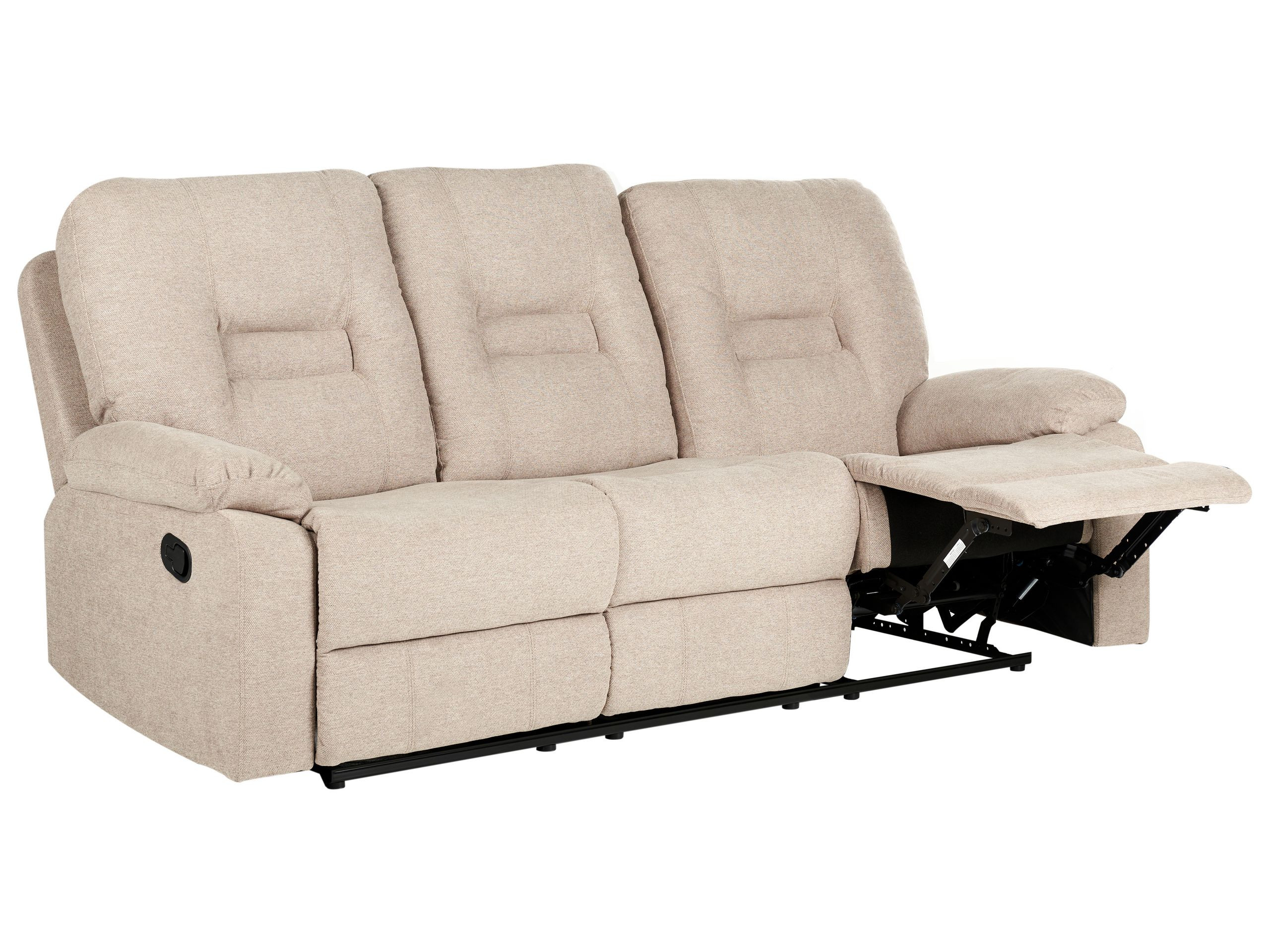 Sofa 3-osobowa z funkcją relaks beżowa