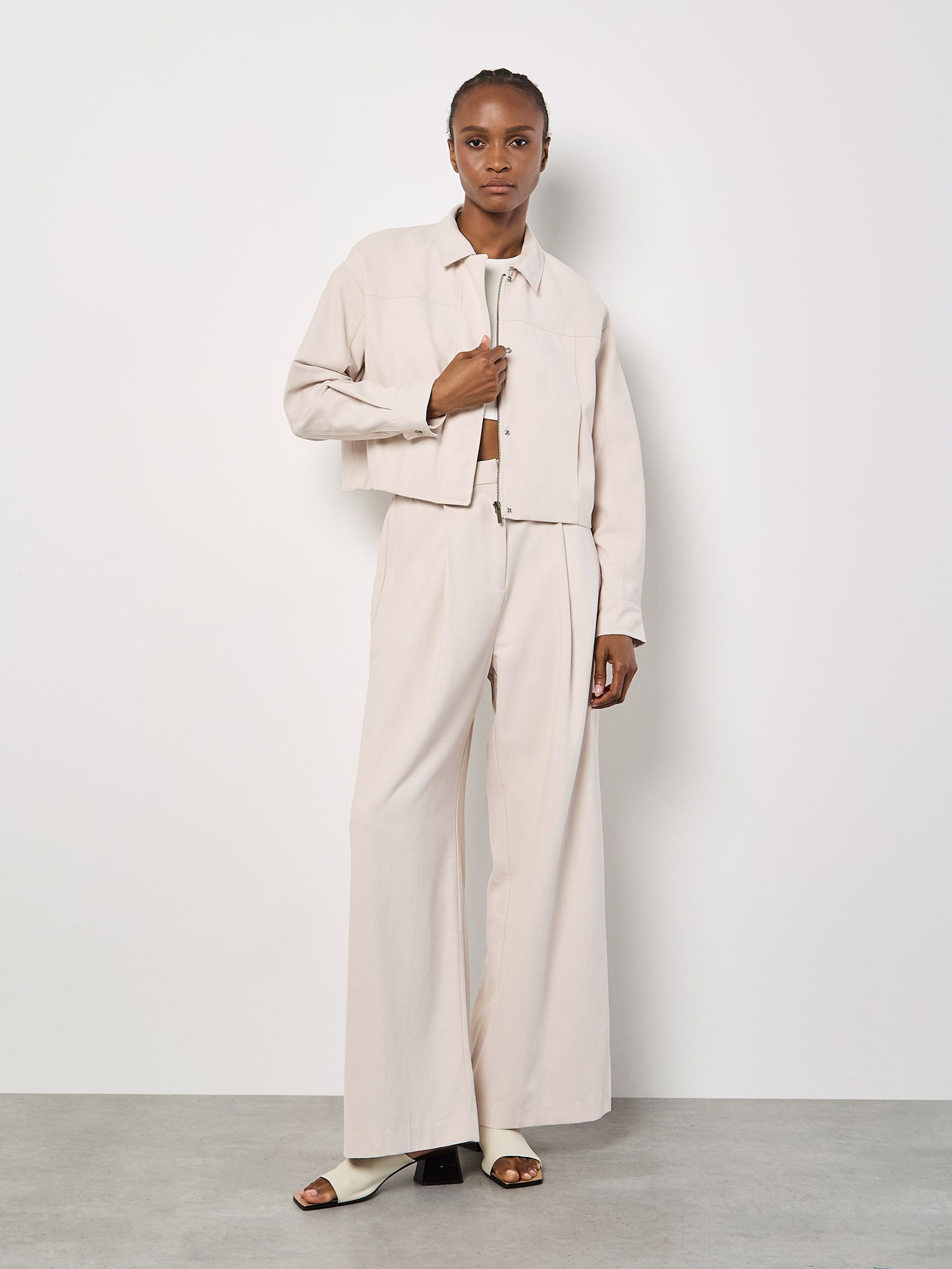 Apricot Soft Tailored Wide Leg Trousers