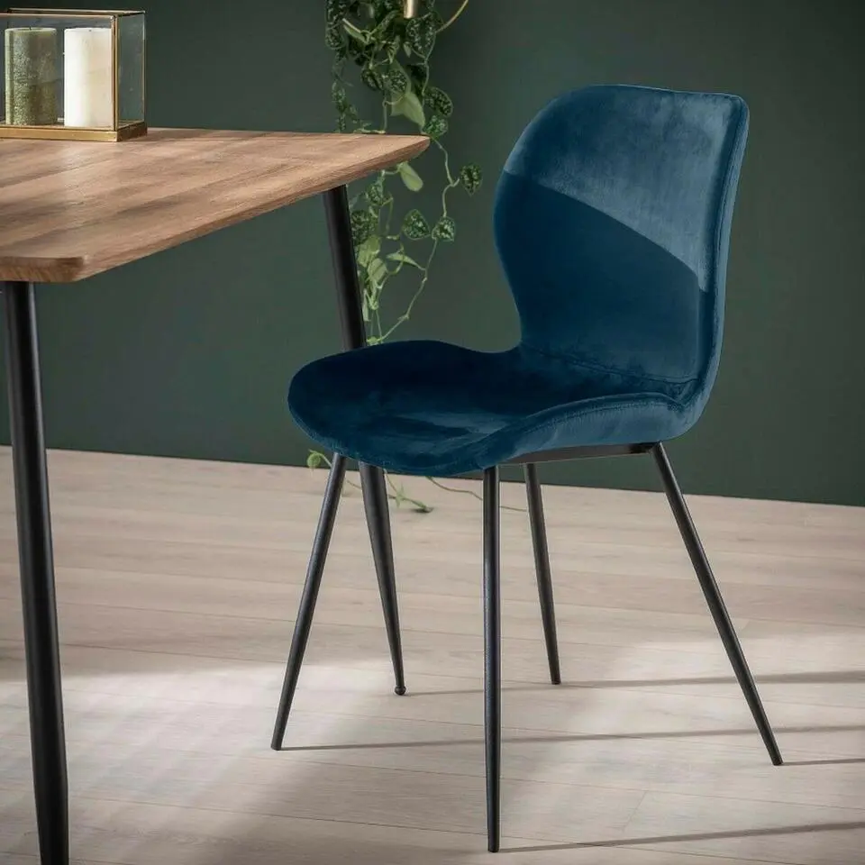 Fraaai - Verona eetkamerstoel velvet blauw