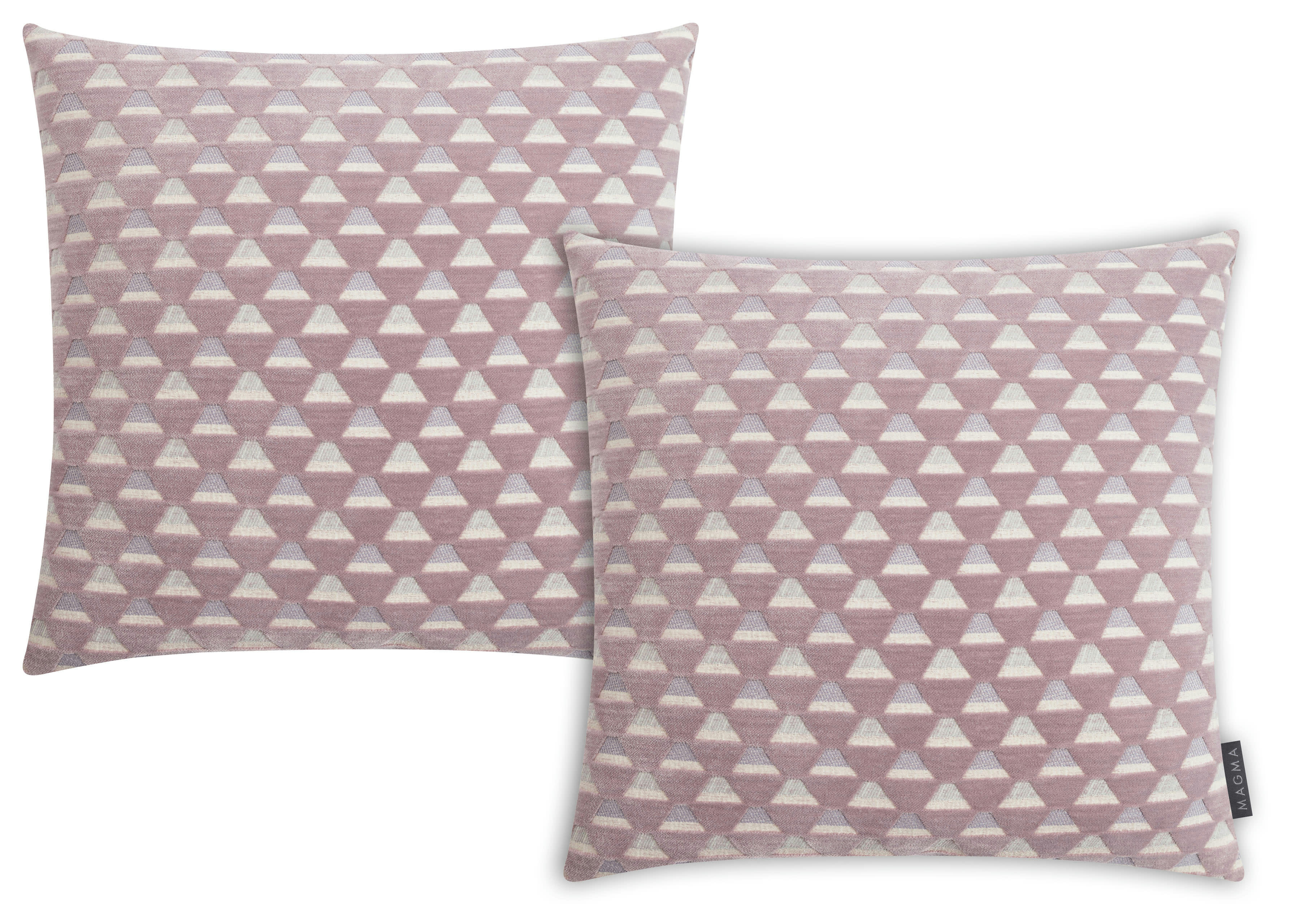 CAYA - Housses de coussin jacquard velours mauve - Lot de 2 - 45x45cm