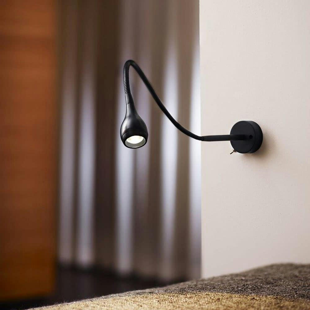 DROP - Applique murale led noire orientable avec interrupteur