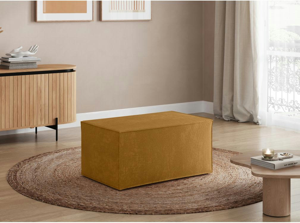 - Pouf en velours côtelé - Terracotta