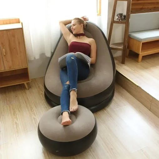 NNEOBA Inflatable Foldable Recliner Sofa with Ottoman