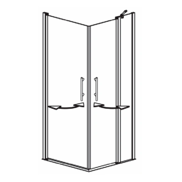 Pendeltür, Höhe: 195 cm, edelsilber, Scheibenstärke: 6 mm