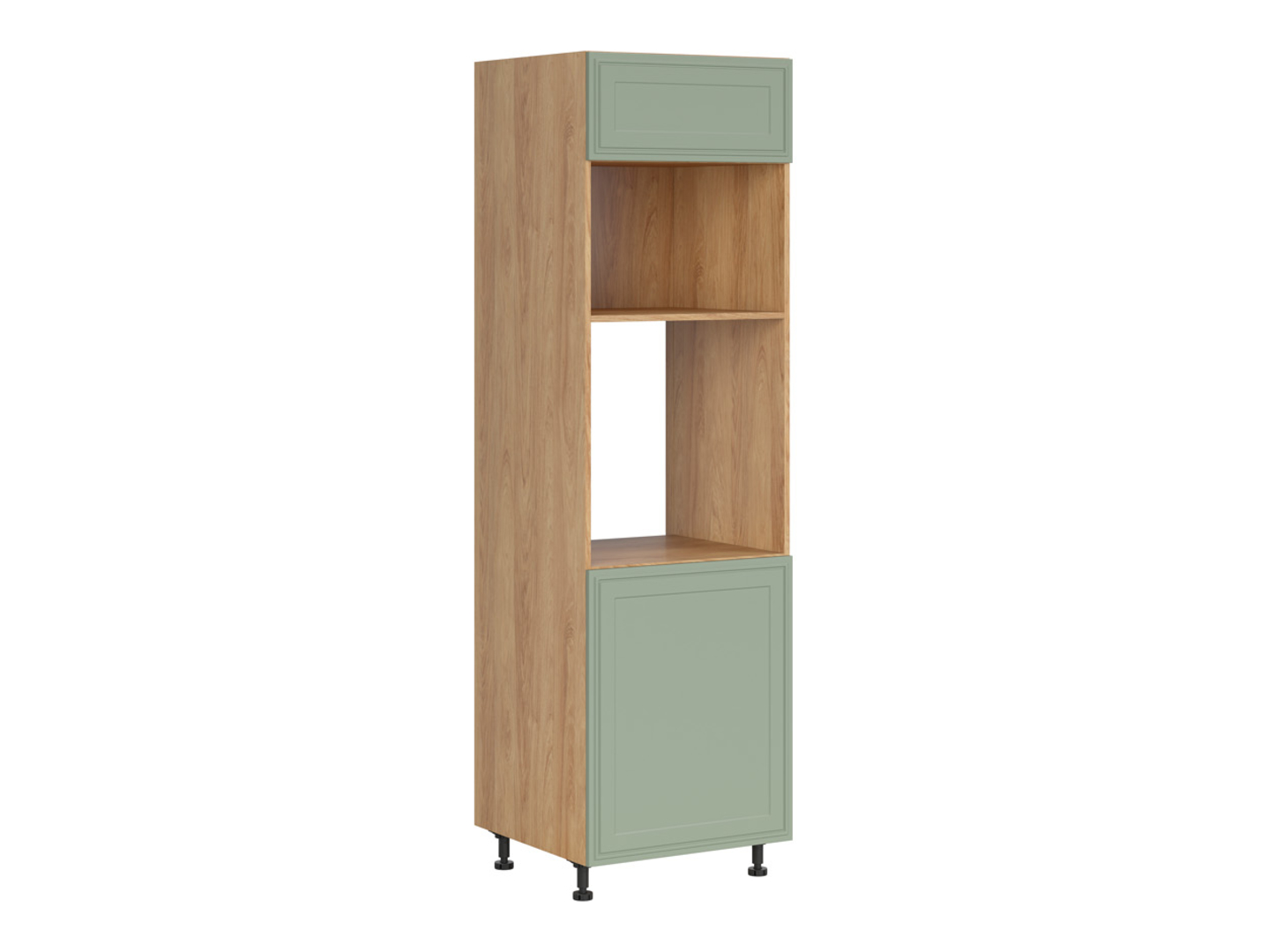 Szafka pod zabudowę piekarnika Verdi 60 cm wysoka lewa dąb hikora/szałwia mat