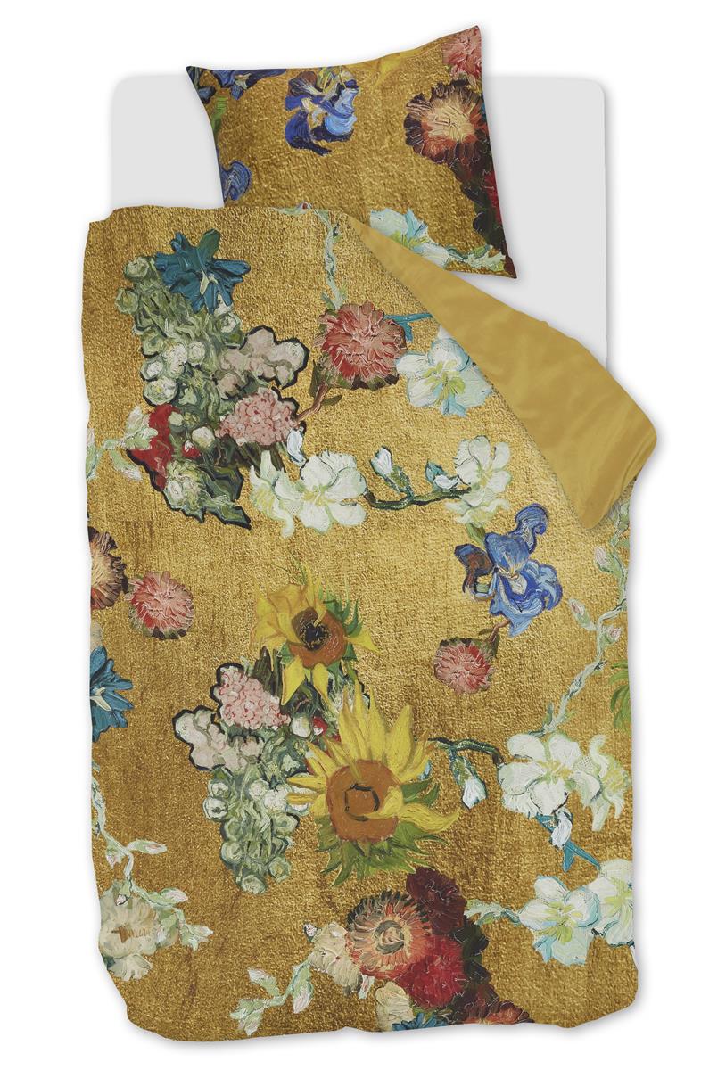 Beddinghouse x Van Gogh Museum Partout des Fleurs dekbedovertrek - Eenpersoons - 140x200/220 cm - Goud