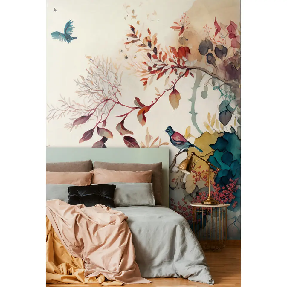 Sanders & Sanders fotobehang - tropische jungle bladeren en paradijsvogels