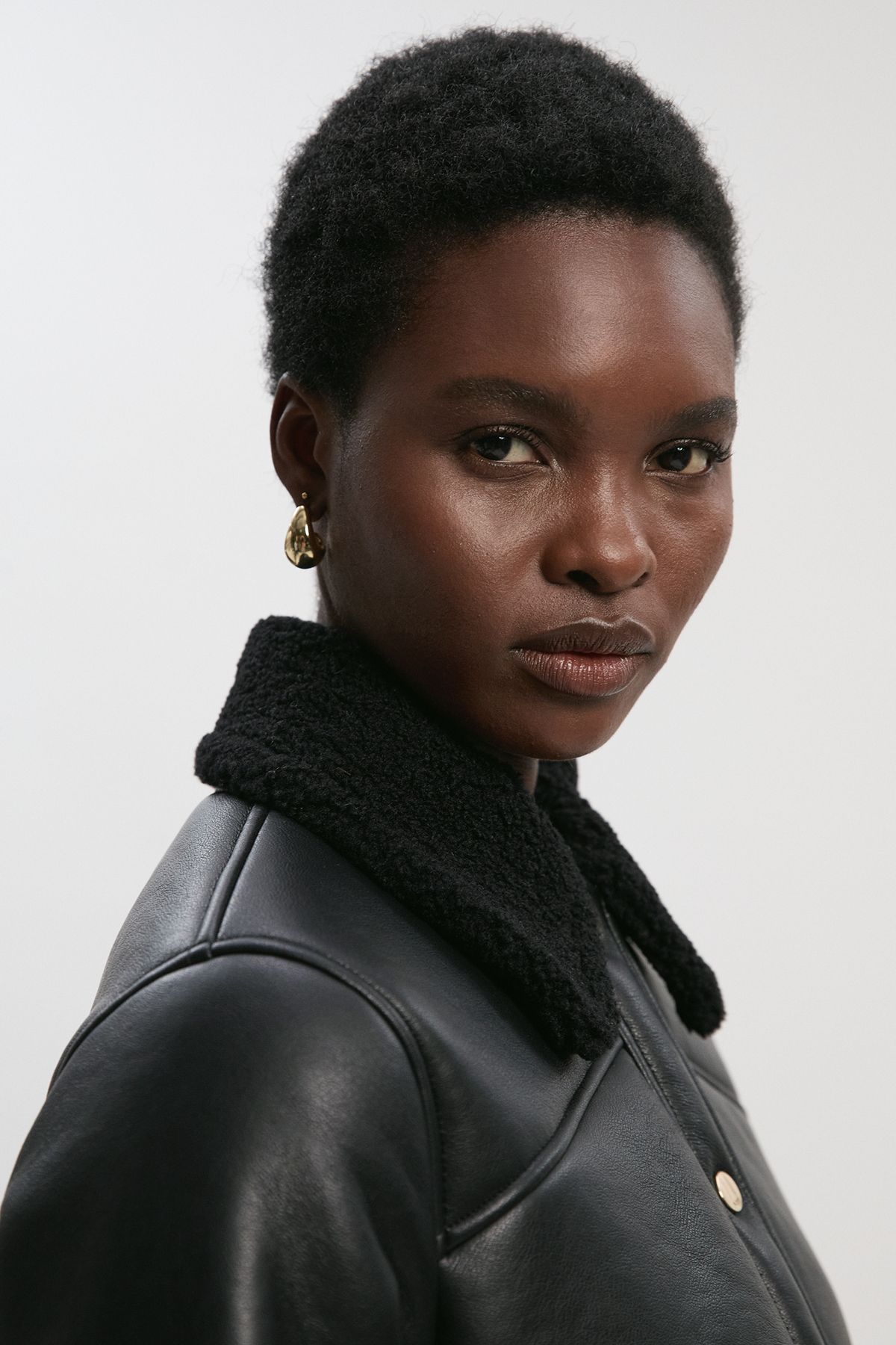 KarenMillen Faux Fur Collar Waisted Coat