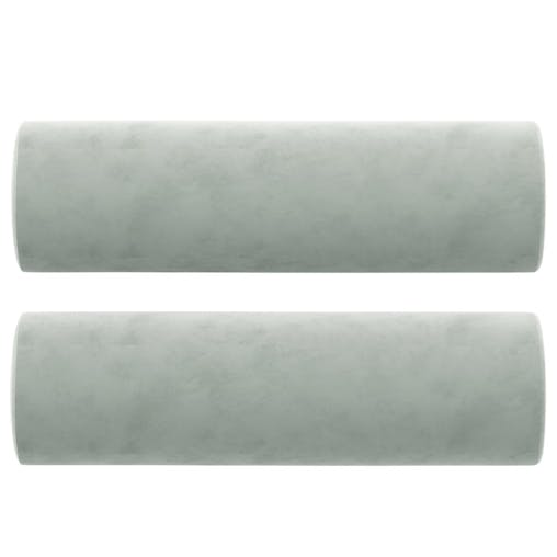 NNEVL Throw Pillows 2 pcs Light Grey Diameter 15x50 cm Velvet