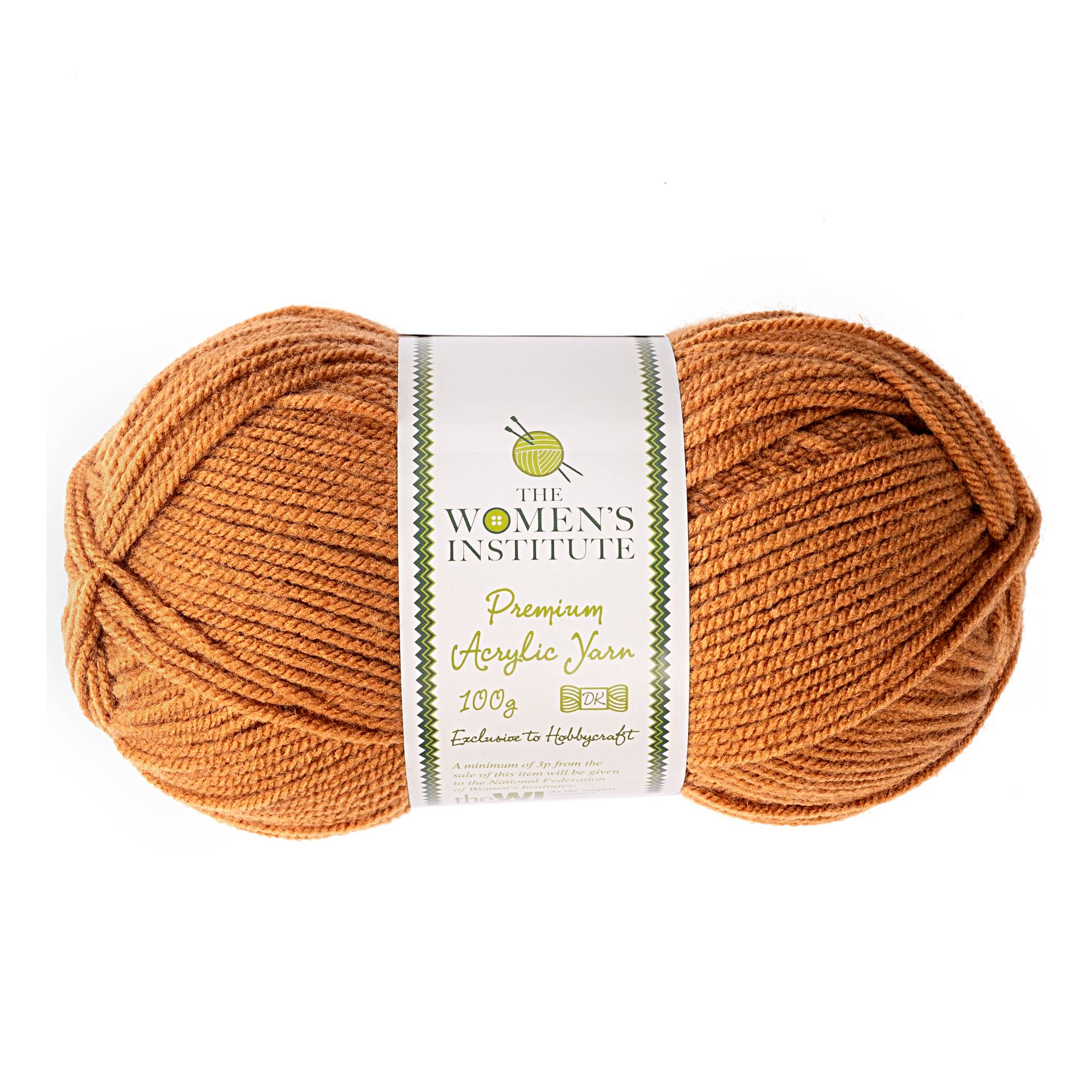 Women's Institute Mid Brown Premium Acrylic Yarn 100g
