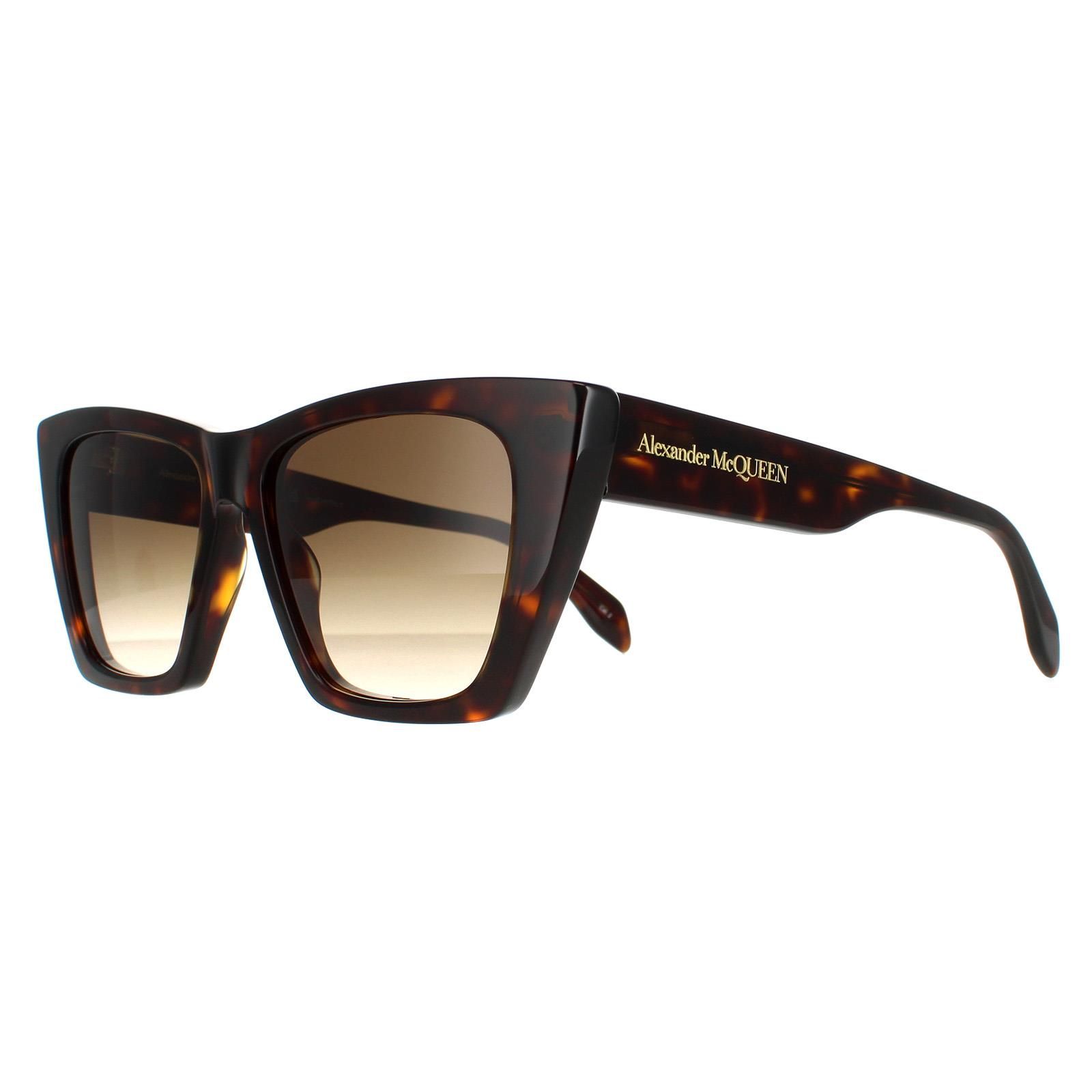 Alexander McQueen Cat Eye Dark Havana Brown Gradient AM0299S