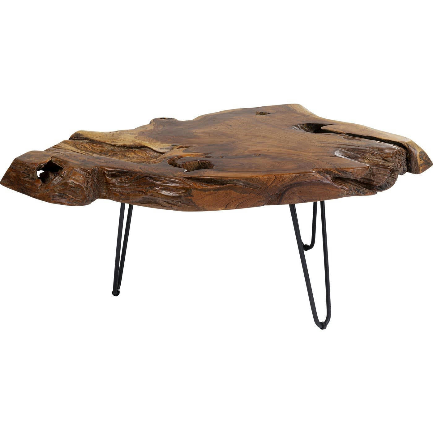 ASPEN - Table basse en teck massif et acier