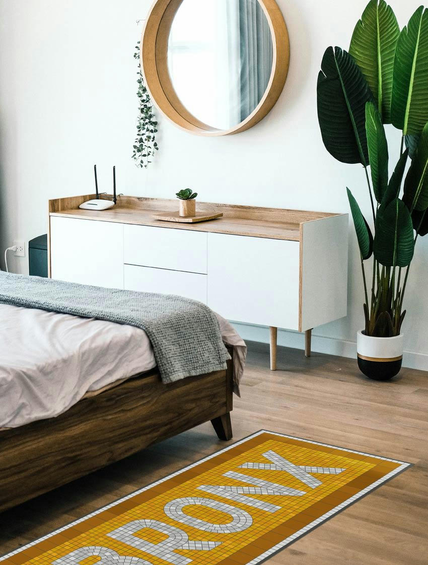 NY SUBWAY - Tapis en vinyle NY Yellow jaune 120x180