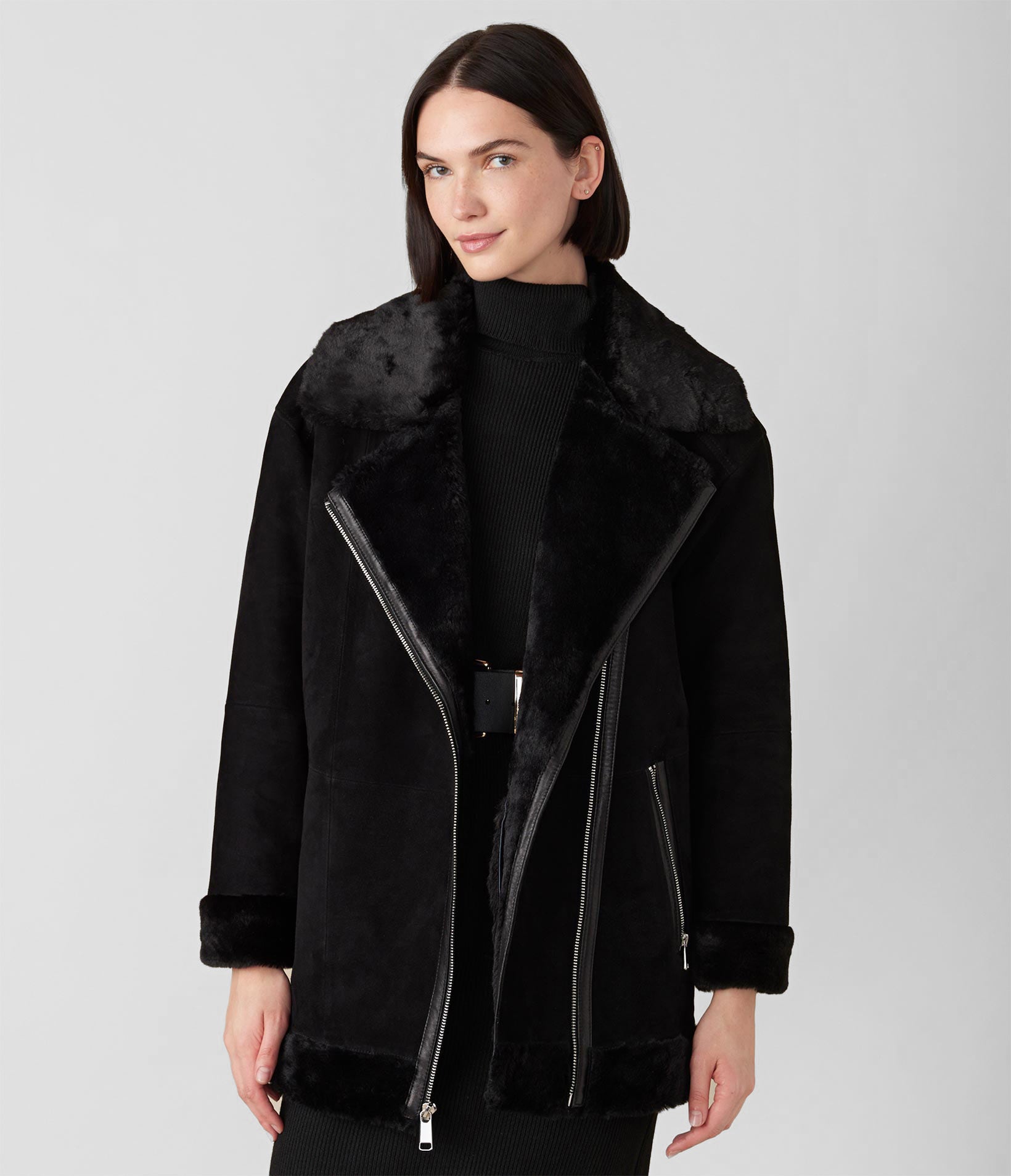 Giovanna Suede Asymmetrical With Faux Fur Lining