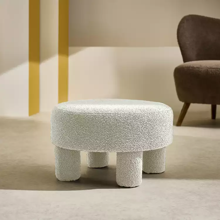 Habitat Lana Boucle Footstool - Natural