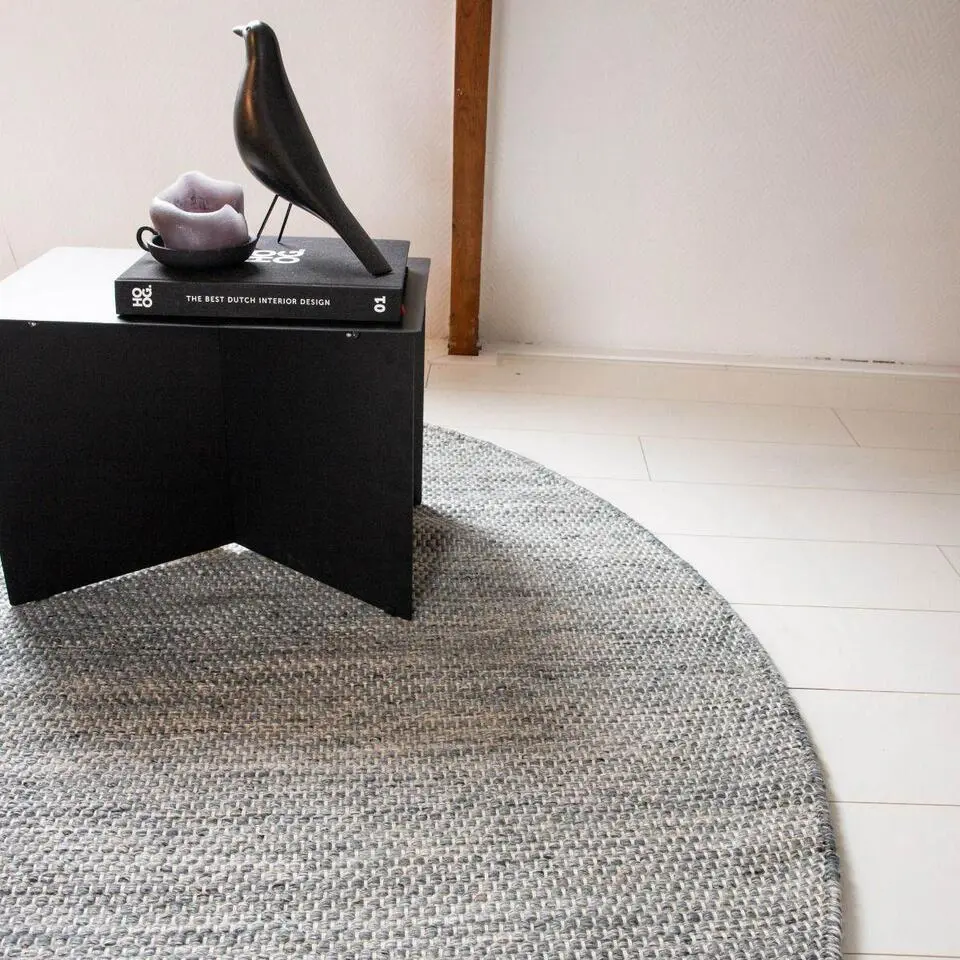 Interieur05 rond gerecycled Vloerkleed Ciro grijs - 220 x 220 cm
