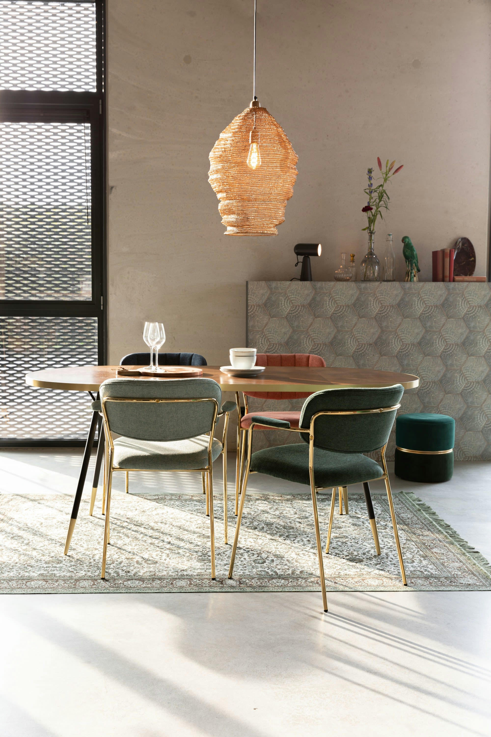 POLLY - Fauteuil en tissu vert clair