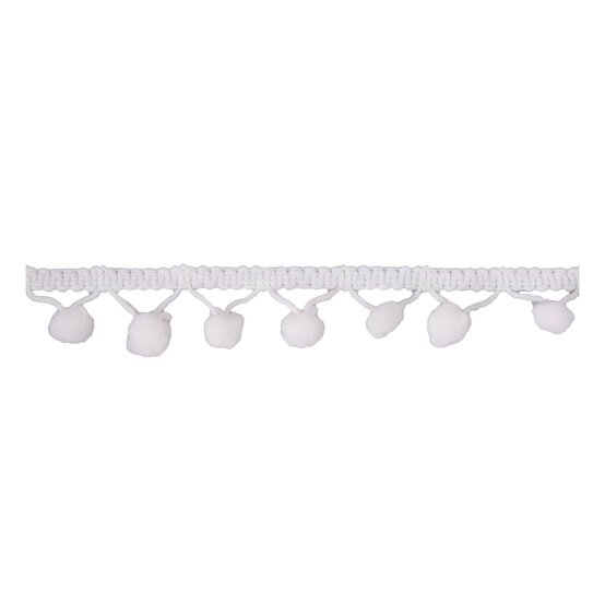 White 20mm Pom Pom Trim by the Metre