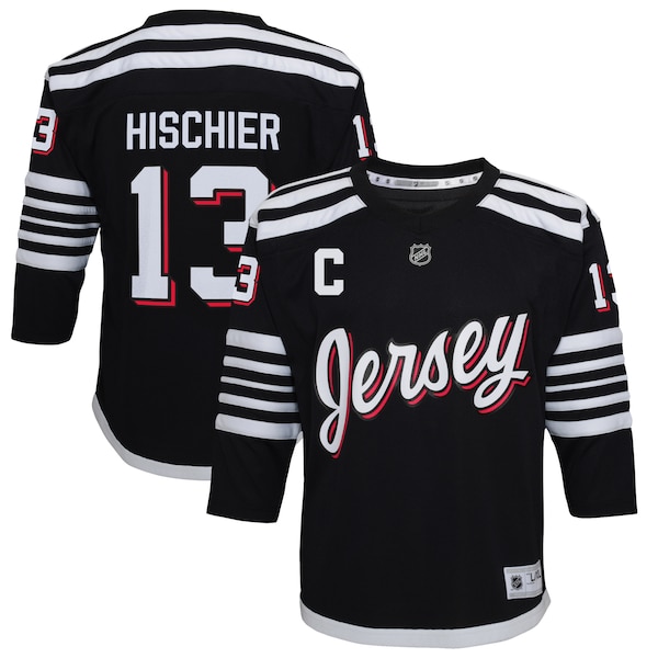 Nico Hischier New Jersey Devils Youth 2021/22 Alternate Replica Player Jersey - Black