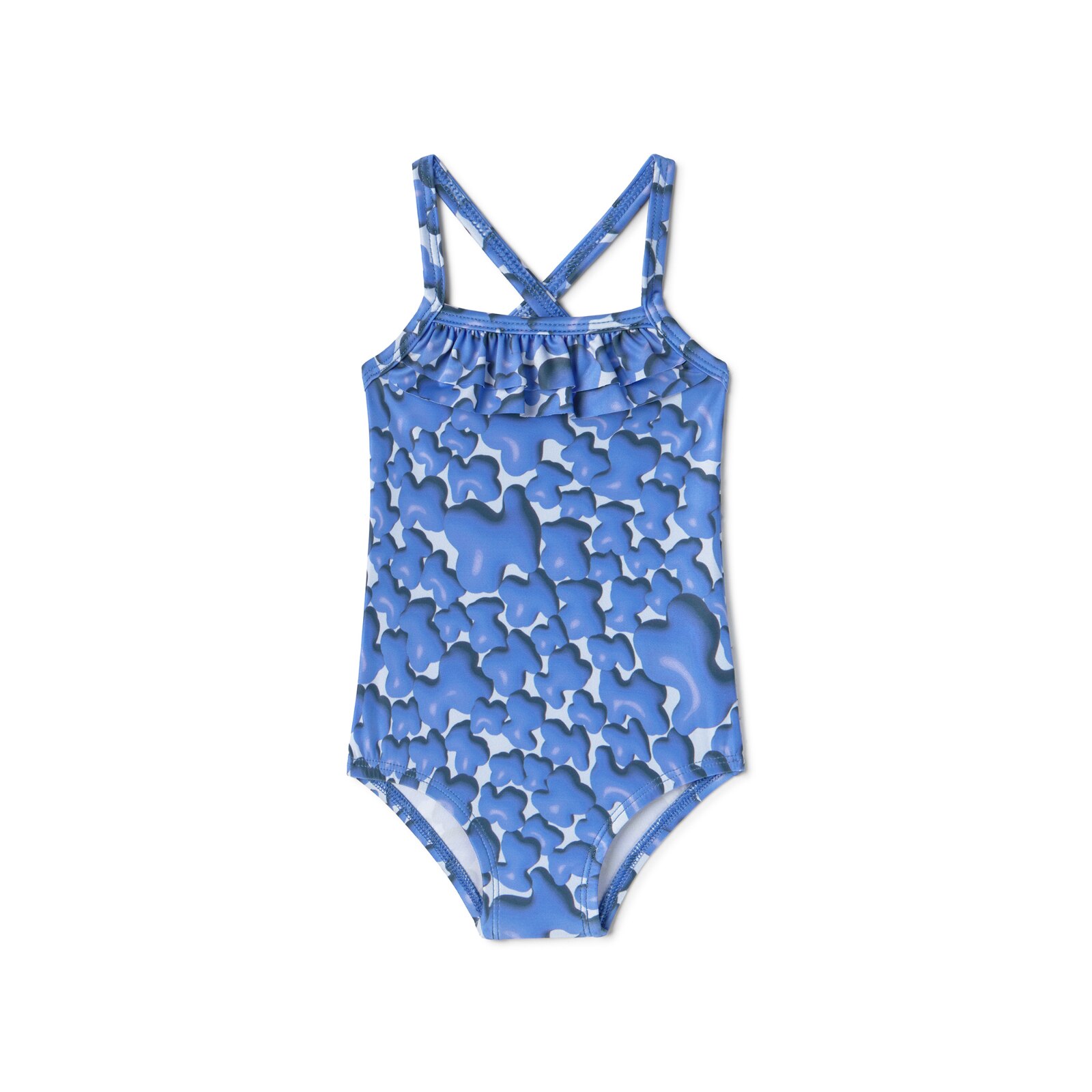 Bañador integral de niña Puff azul