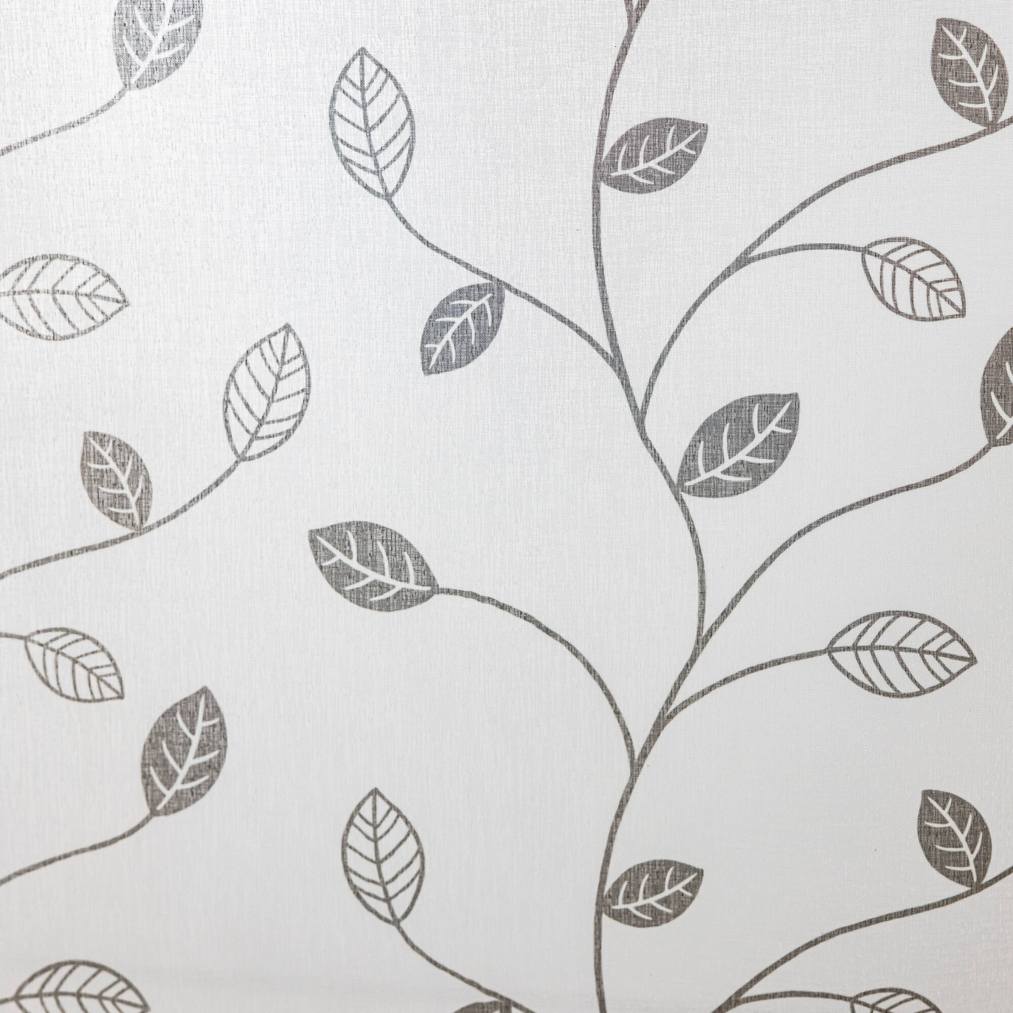 Vitrage voile motif petites feuilles - finition passe-tringle