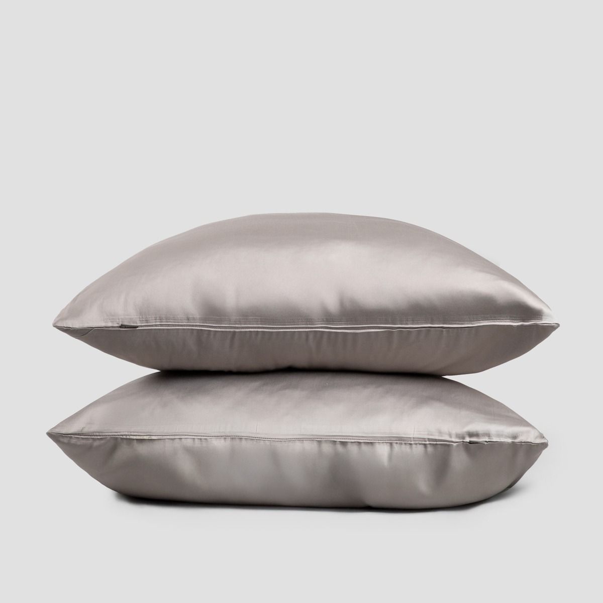 Zestaw dwóch poszewek BAMSA z satyny bambusowej szarych 2*70x80 cm