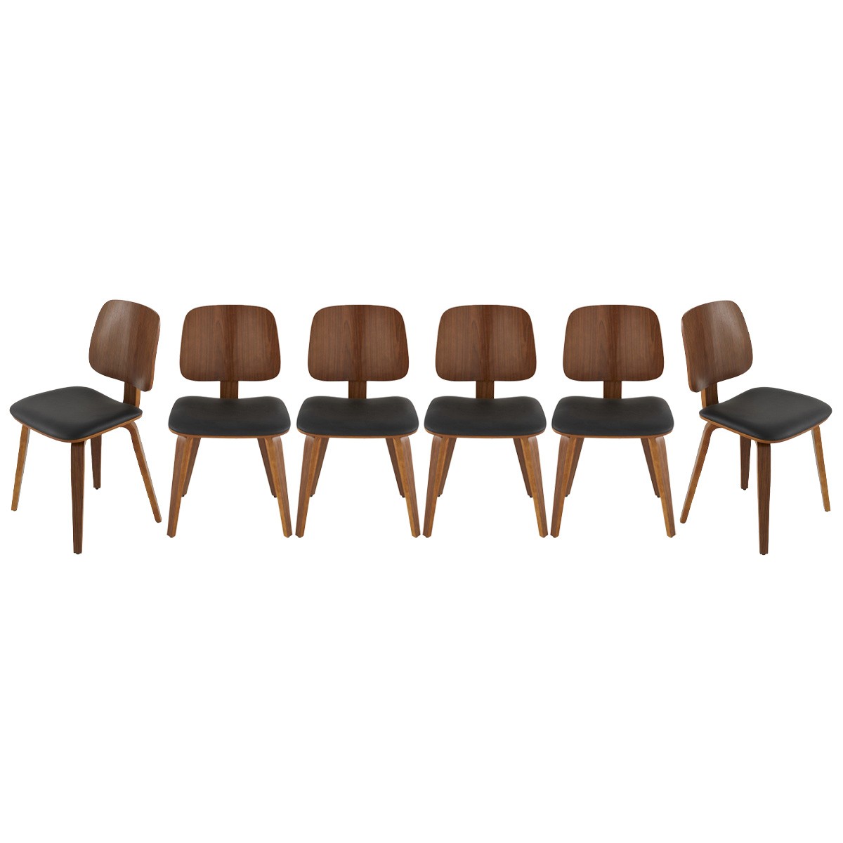 Signature - BRAND Set van 6 stoelen - Zwart - 49,5x48,5x80,5 cm