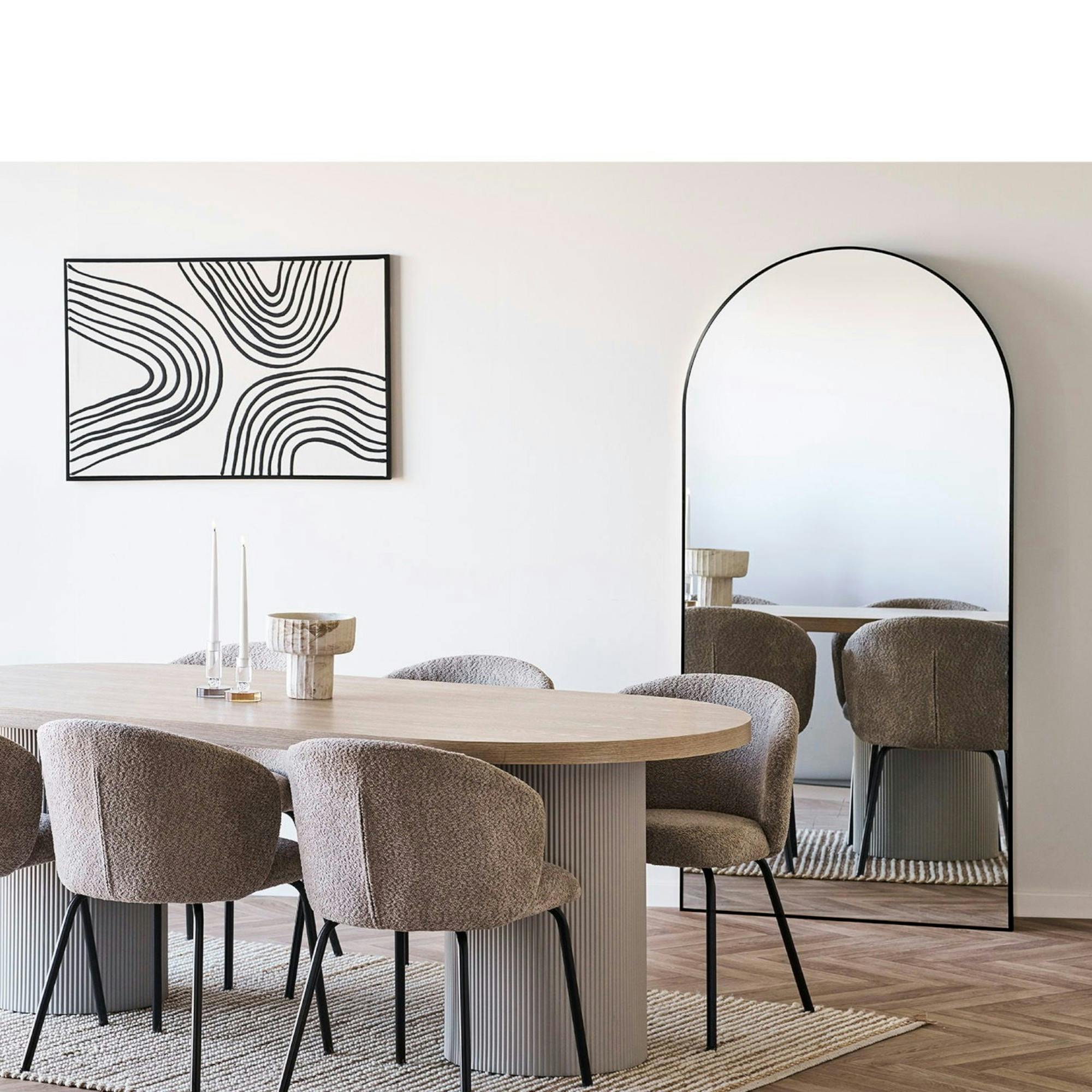 Miroir arche avec cadre noir 90x180 cm SEOUL