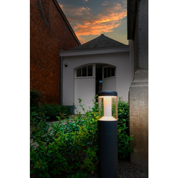 Außenleuchte, Aluminium, H: 50 cm, dunkelgrau, warmweiß