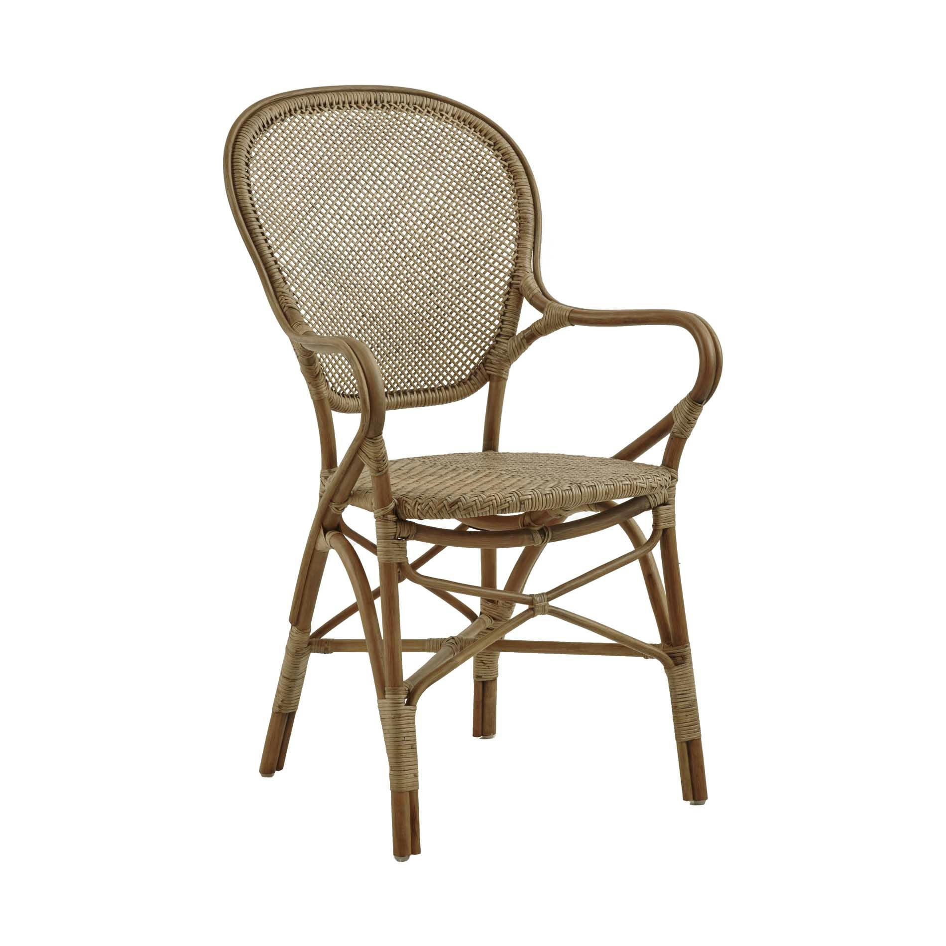 ROSSINI - Fauteuil repas empilable en rotin antique