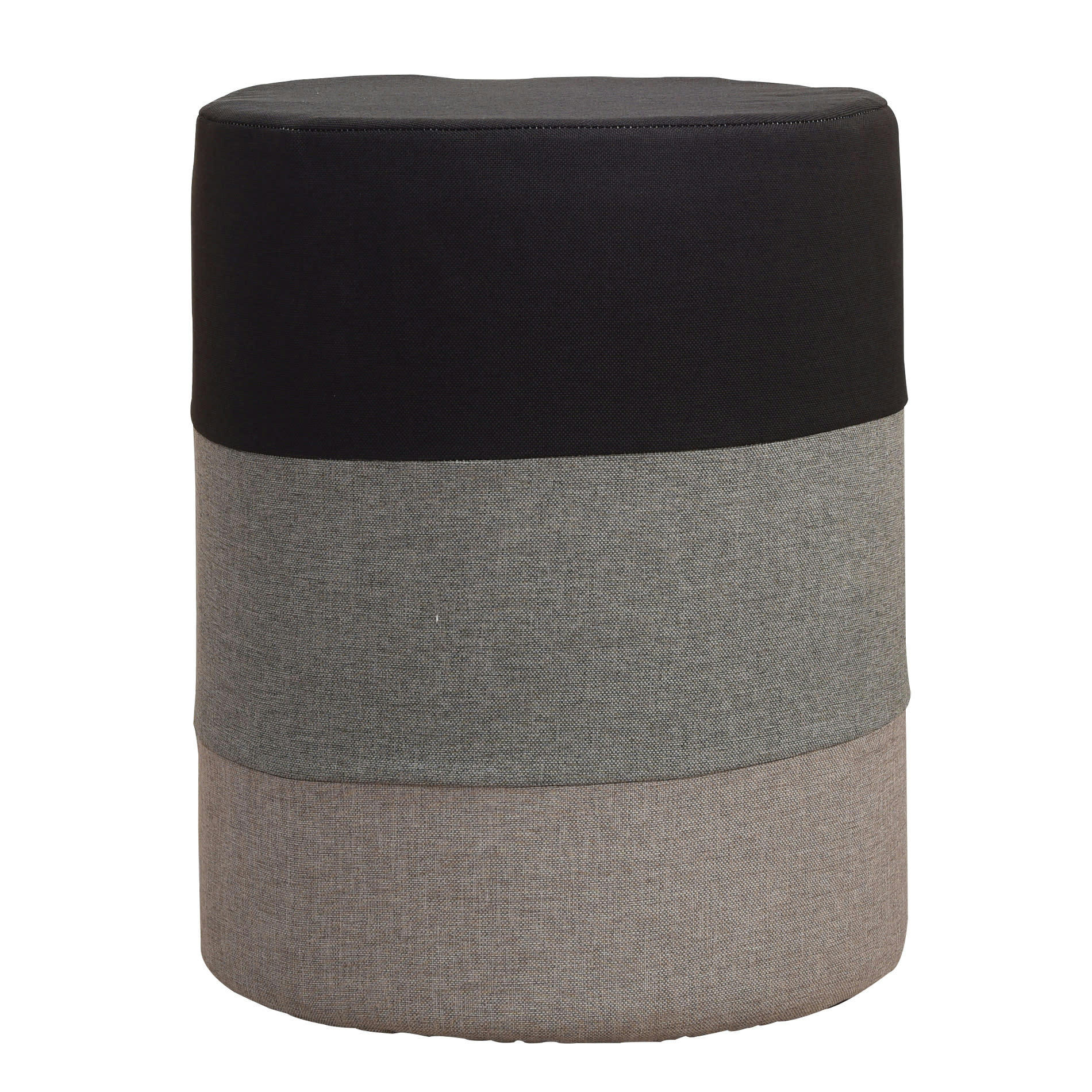 ENJOYRELAX - Repose-pieds pouf en tissu et fibre de bois gris