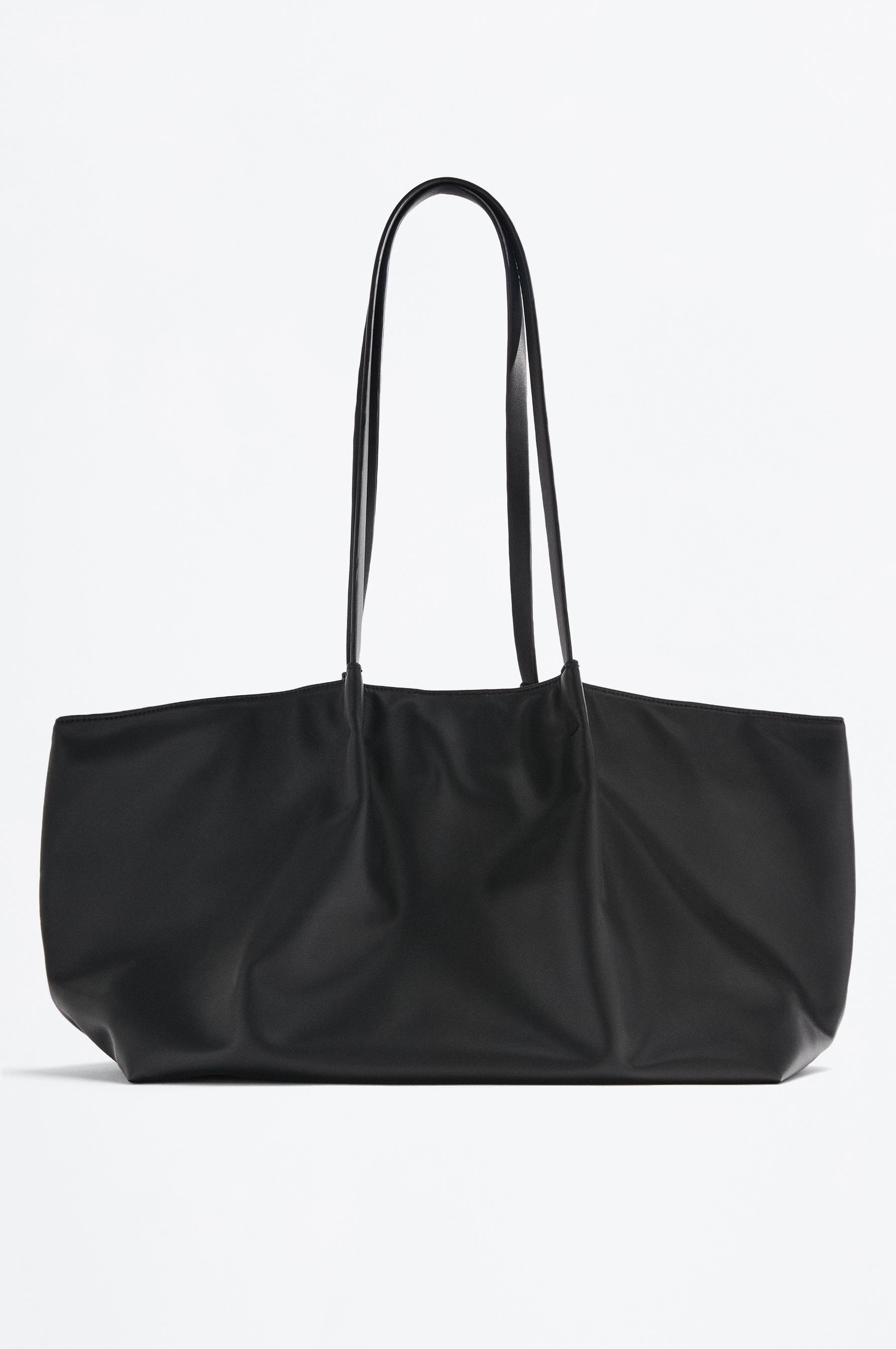 Bolso shopper pliegues doble asa