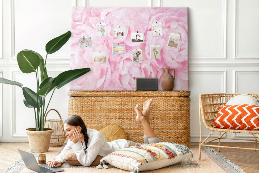 Tablica korkowa z nadrukiem organizer   pinezki Planer