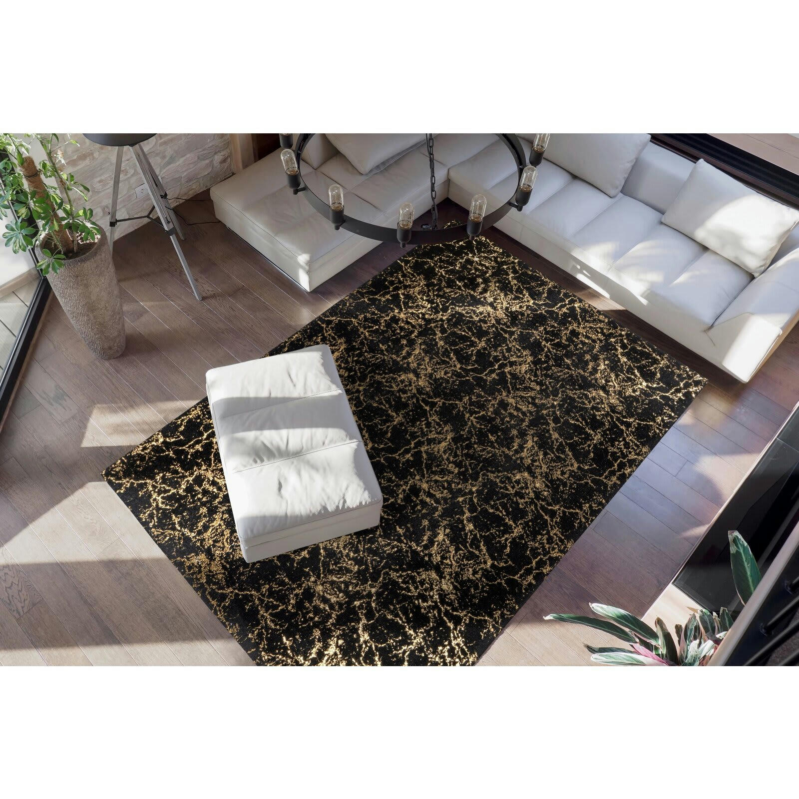 BIJOU 225 - Tapis moderne Polyester Or