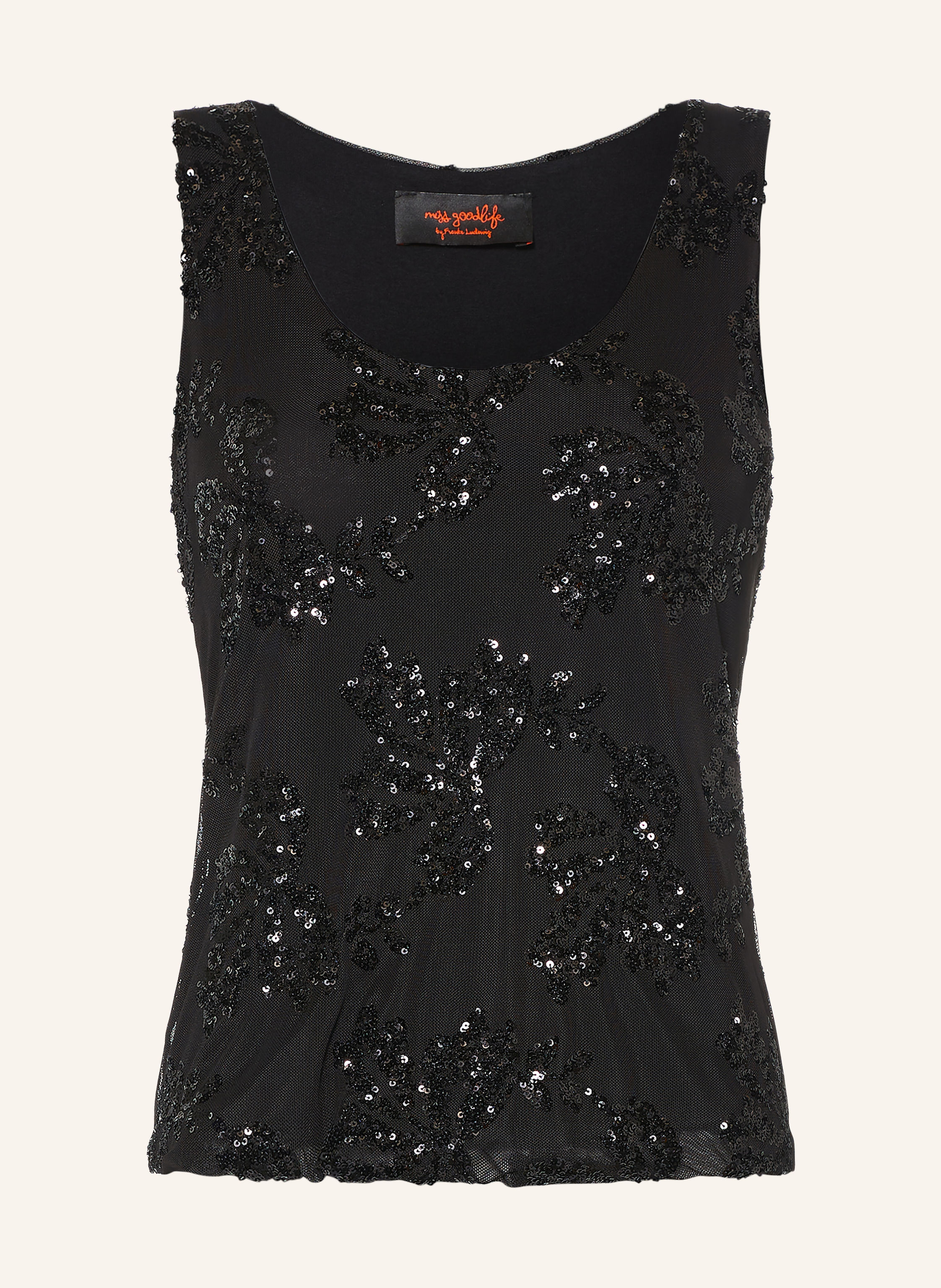 miss goodlife Mesh-Top mit Pailletten