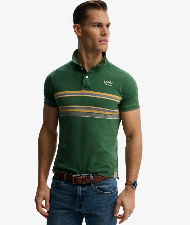 Vintage Stripe Jersey Polo Shirt