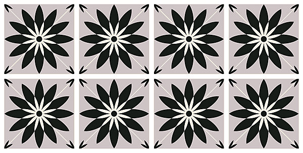 Lot 8 carreaux adhésifs décoratifs Vinyl Way Essaouira Dada Art effet carreau de ciment L.20 x L.20 cm x ep.1,3 mm