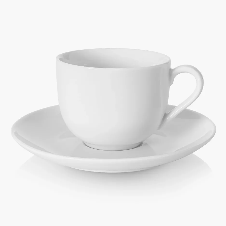 Filiżanka ze spodkiem DUKA FELICIA 130 ml biała porcelana