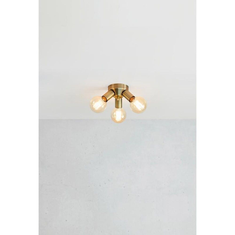 TAKLAMPE MARKSLÖJD MAZZO 3L ANTIKMESSING