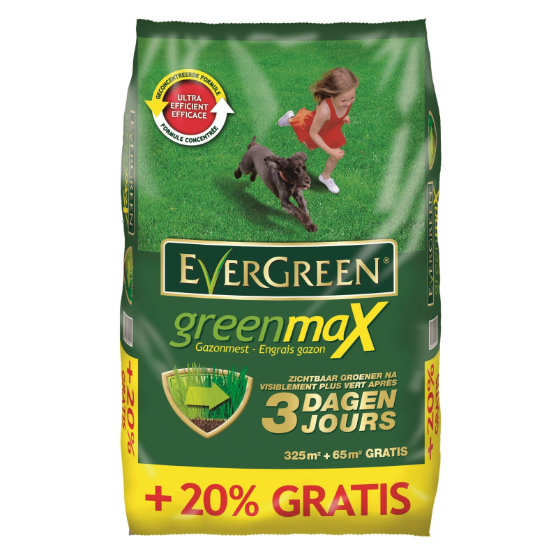 Engrais gazon GreenMax 13,65kg (325   65 m² gratuit) EVERGREEN