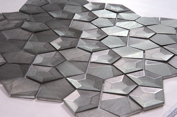 Mosaique Palladiane Aluminium 3D Gris - vendu par plaque de 27.9X27.9 cm -