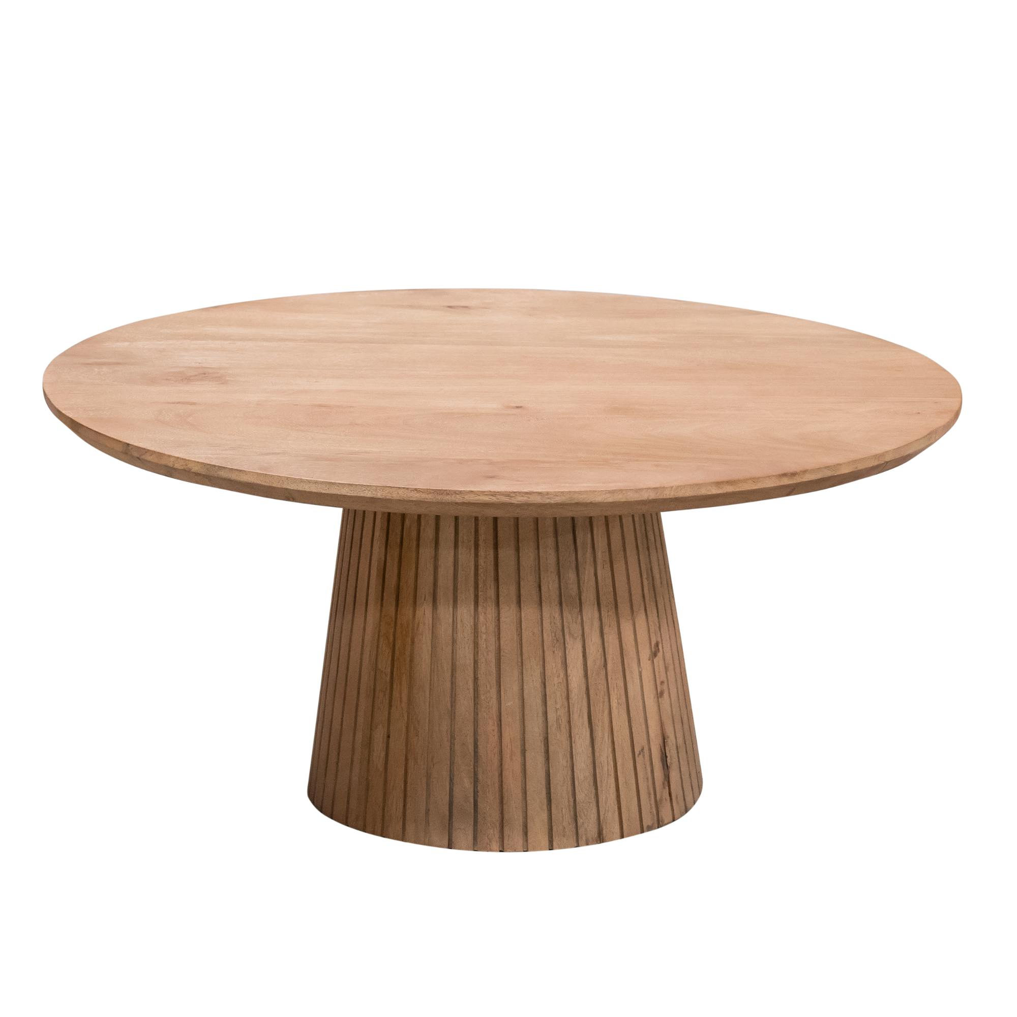 Table basse ronde bois à pied rainuré CALERO