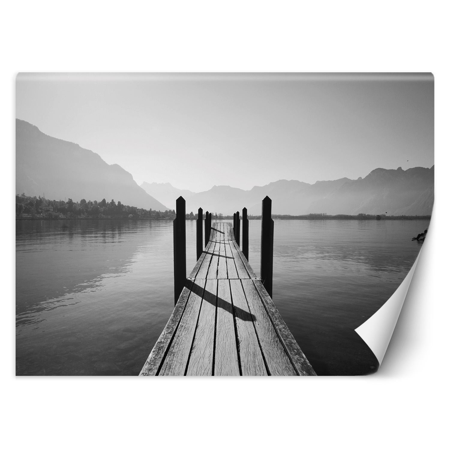 Feeby Fototapeta, Jezioro góry we mgle krajobraz 150x105