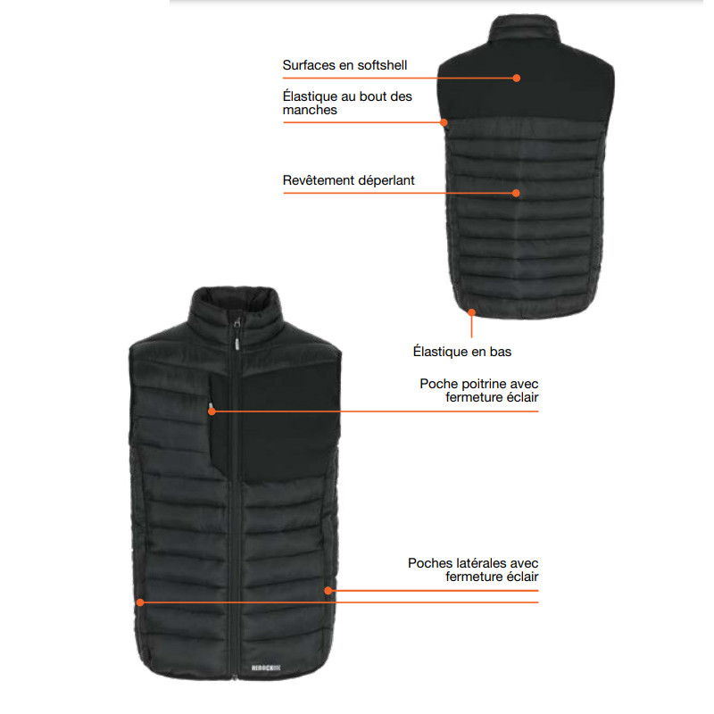 Bodywarmer Suri noir XXXL HEROCK