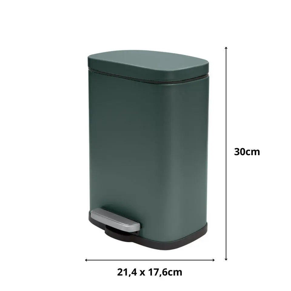 Spirella Pedaalemmer Venice - donkergroen - metaal - 21 x 30 cm