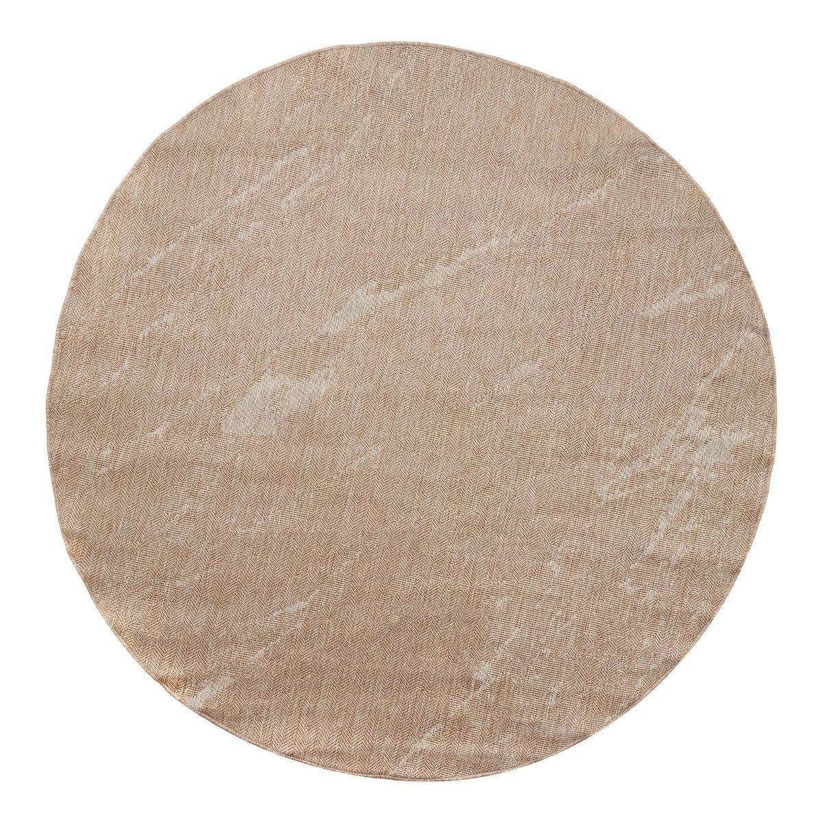 Interieur05 Rond Buitenkleed Marble - Naturel/wit - dubbelzijdig - EVA Interior